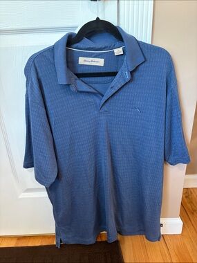 Final sale-Tommy Bahama Vintage Blue Textured Men’s Polo